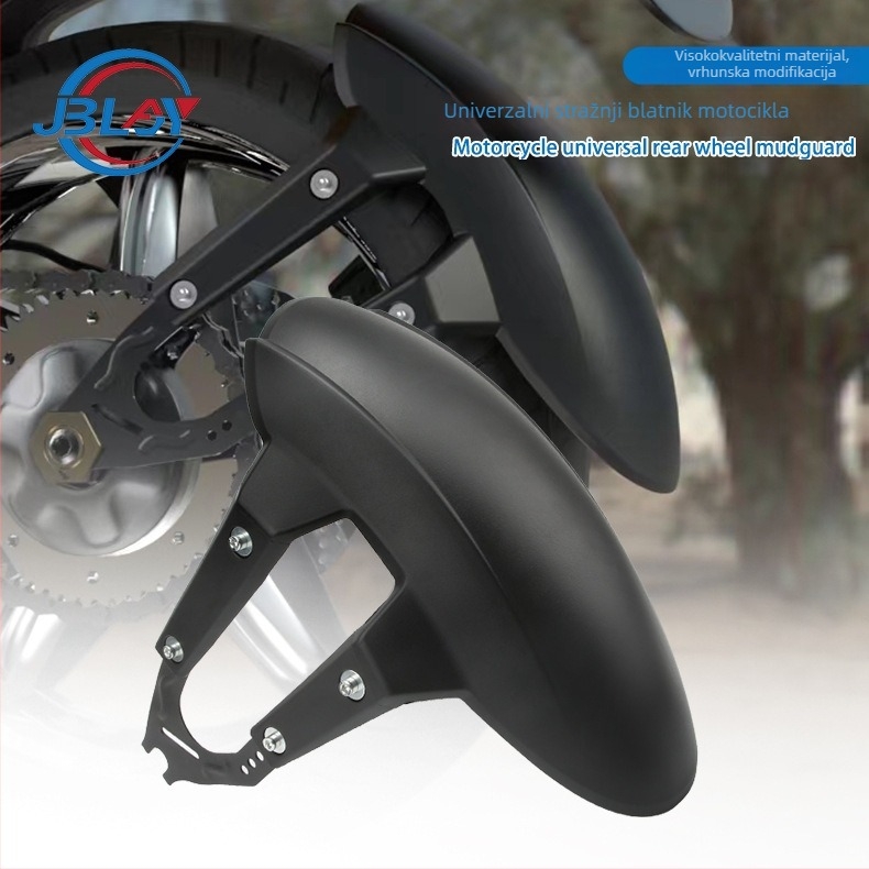 Zadnji blatnik za motocikl JBL; Materijal PP + metalna potpora; Model: Opći blatnik za motocikl (B); pogodno za gume bez brazdi