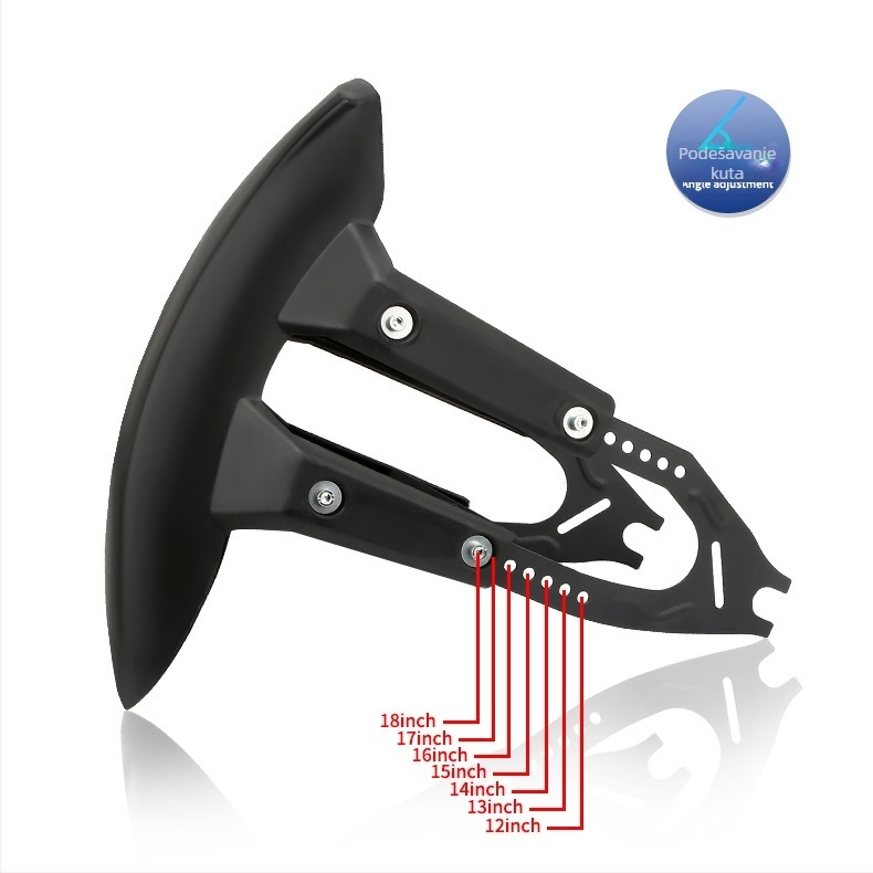 Zadnji blatnik za motocikl JBL; Materijal PP + metalna potpora; Model: Opći blatnik za motocikl (B); pogodno za gume bez brazdi