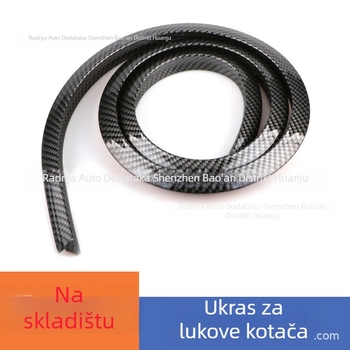 Automobilska traka protiv sudara s uzorkom karbonskih vlakana za obrub kotača, PVC, trokutasti model, univerzalna primjena, prilagodljivo
