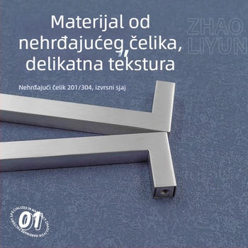 Nehrđavajuća čelična kvadratna ručica s dvije rupe, T-oblik, za ormariće i garderobe, zlatna