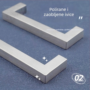 Nehrđavajuća čelična kvadratna ručica s dvije rupe, T-oblik, za ormariće i garderobe, zlatna