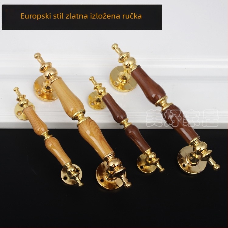 Ručka za vrata u europskom stilu, klasična, od cinkovog legura, za unutarnja vrata