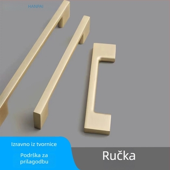 Držač vrata ormarića od cinkove legure – francuski stil lagani luksuz zlatni završetak, moderni minimalistički šipni držač za garderobu i ormar