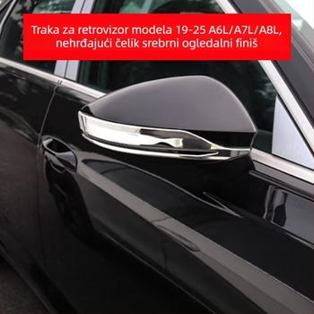 Nerđajući čelik traka za zaštitu od sudara za vanjsko ogledalo Audi A6/A7/A8L, 2019–2025 – Model 001, prilagodljivo