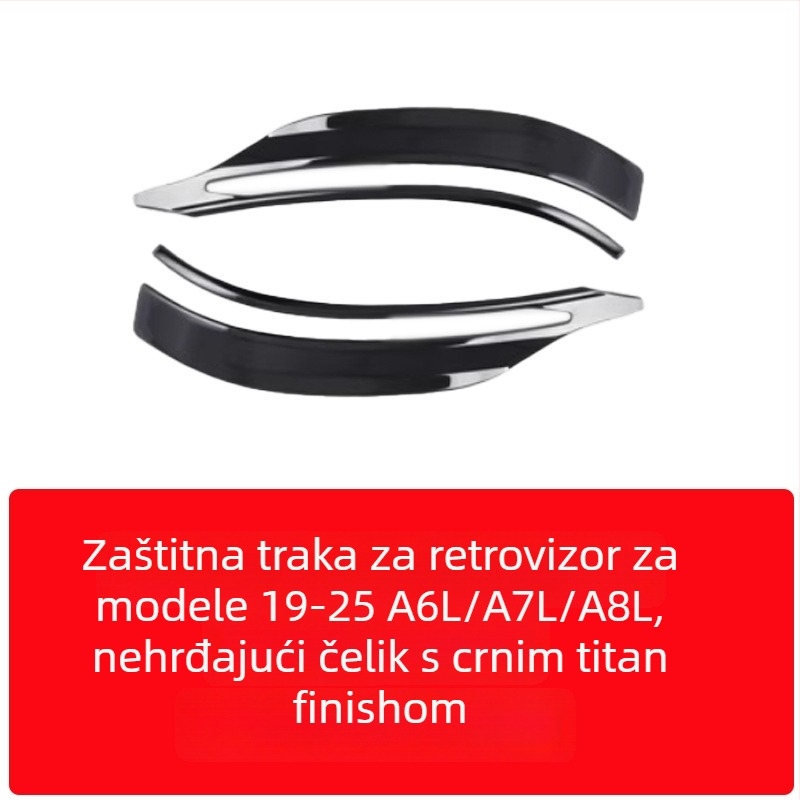 Nerđajući čelik traka za zaštitu od sudara za vanjsko ogledalo Audi A6/A7/A8L, 2019–2025 – Model 001, prilagodljivo