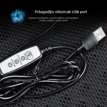 Hlađenje jastučnica za sjedalo automobila i kućnu upotrebu, USB ventilator, prozračna površina od Ice Silk, PU presvlaka, punjenje od sintetičkih vlakana, ljetna upotreba