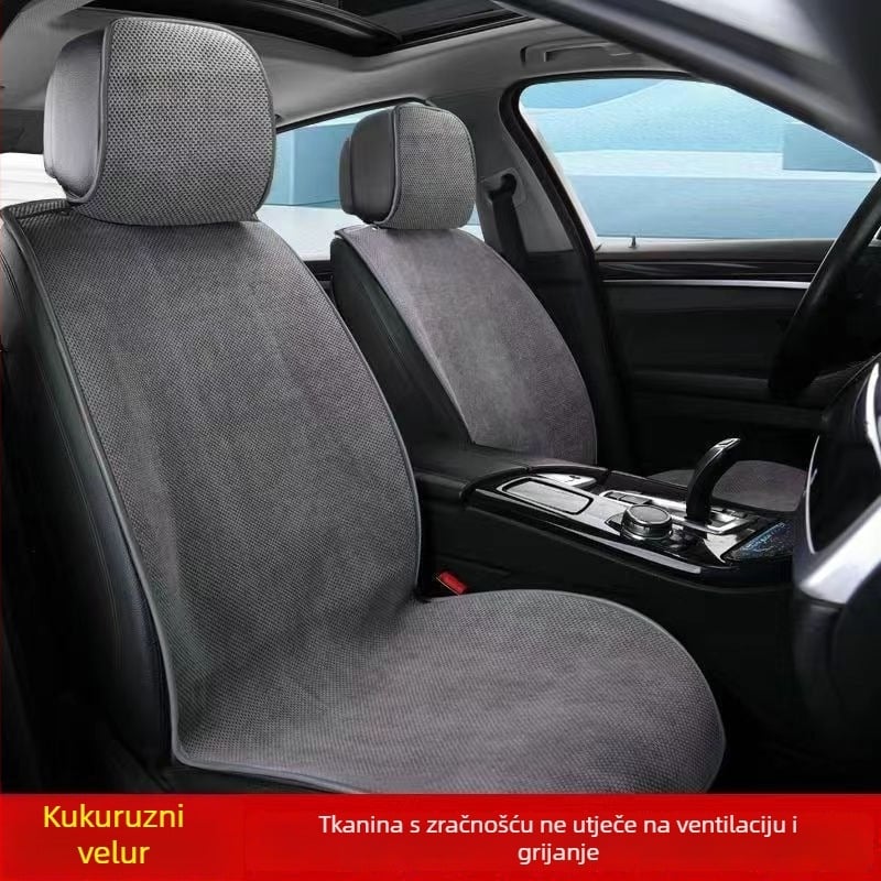 Navlaka za auto sjedalo, velika verzija, kukuruzni baršun, ultra-tanki prozračni sloj, vrhunski pliš, univerzalno za pet sjedala.