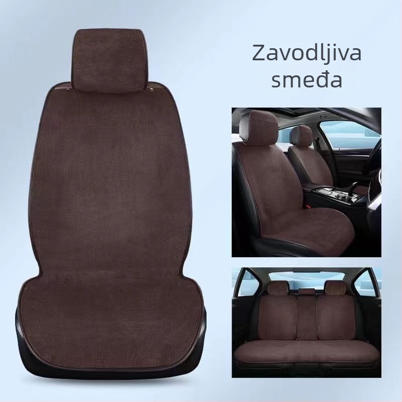 Navlaka za auto sjedalo, velika verzija, kukuruzni baršun, ultra-tanki prozračni sloj, vrhunski pliš, univerzalno za pet sjedala.