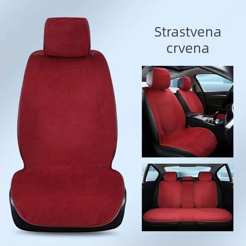 Navlaka za auto sjedalo, velika verzija, kukuruzni baršun, ultra-tanki prozračni sloj, vrhunski pliš, univerzalno za pet sjedala.