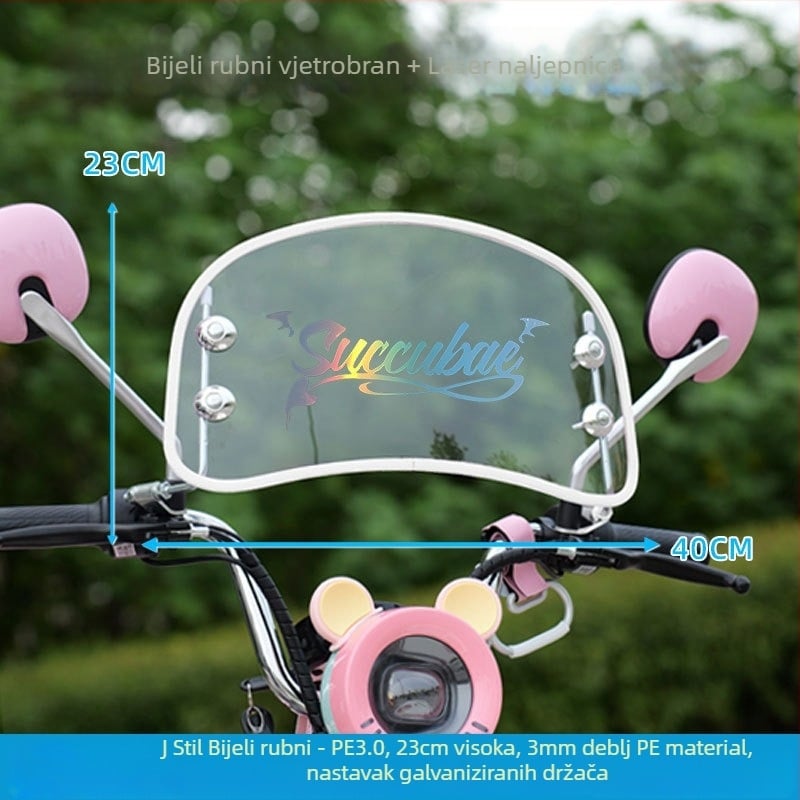 Prednje vjetrobransko staklo za retro električni skuter RCSTAR; Materijal: PE/plexiglas; Prilagodba: Da; Kompatibilno s AIMA/Emma/Yadea