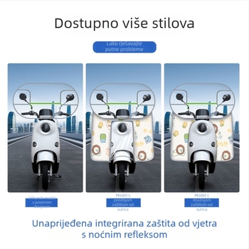 Prednje staklo za električna vozila i baterijska motocikla, debelo i ojačano zaštita od kiše i vjetra, prozirno s visokom jasnoćom