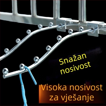 Vješalica za odjeću sa sedam perli - nehrđajući čelik, višeredni kukice, nosivost 1–3 kg, 2024