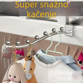 Vješalica za odjeću sa sedam perli - nehrđajući čelik, višeredni kukice, nosivost 1–3 kg, 2024