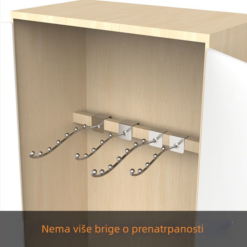 Vješalica za odjeću sa sedam perli - nehrđajući čelik, višeredni kukice, nosivost 1–3 kg, 2024
