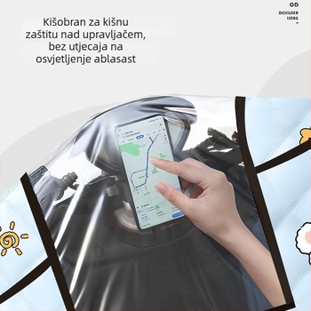 Pokrov vjetrobranskog stakla za električni skuter - kapasti stil, memorijska tkanina, vodootporan, ručno uklanjanje, zaštita od sunca i kiše