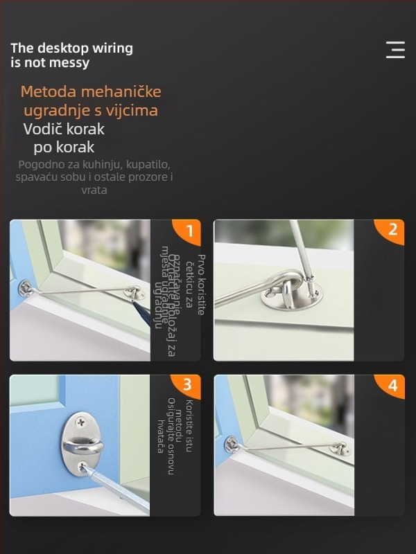 Nerđajući čelični prozorski kukasti zatvarač, starinski fiksni kuk, otporan na vjetar za drvene prozore i vrata