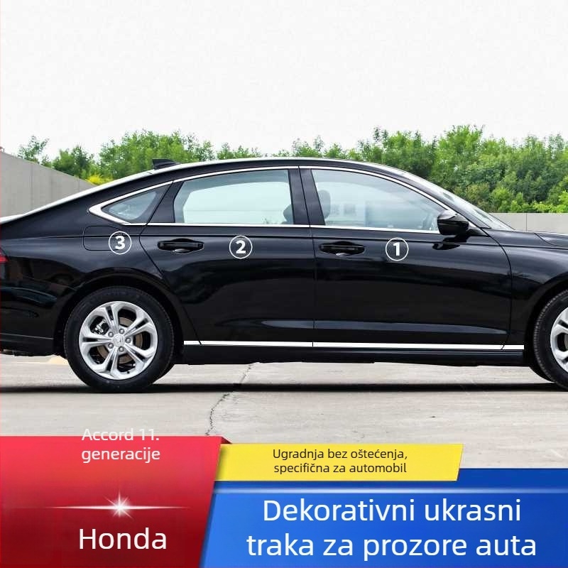 Vanjska ukrasna traka za prozor za 11. generacije Honda Accord (model 2023) – dodatak za izmjenu izgleda