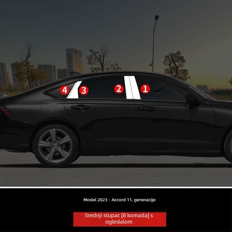 Vanjska ukrasna traka za prozor za 11. generacije Honda Accord (model 2023) – dodatak za izmjenu izgleda