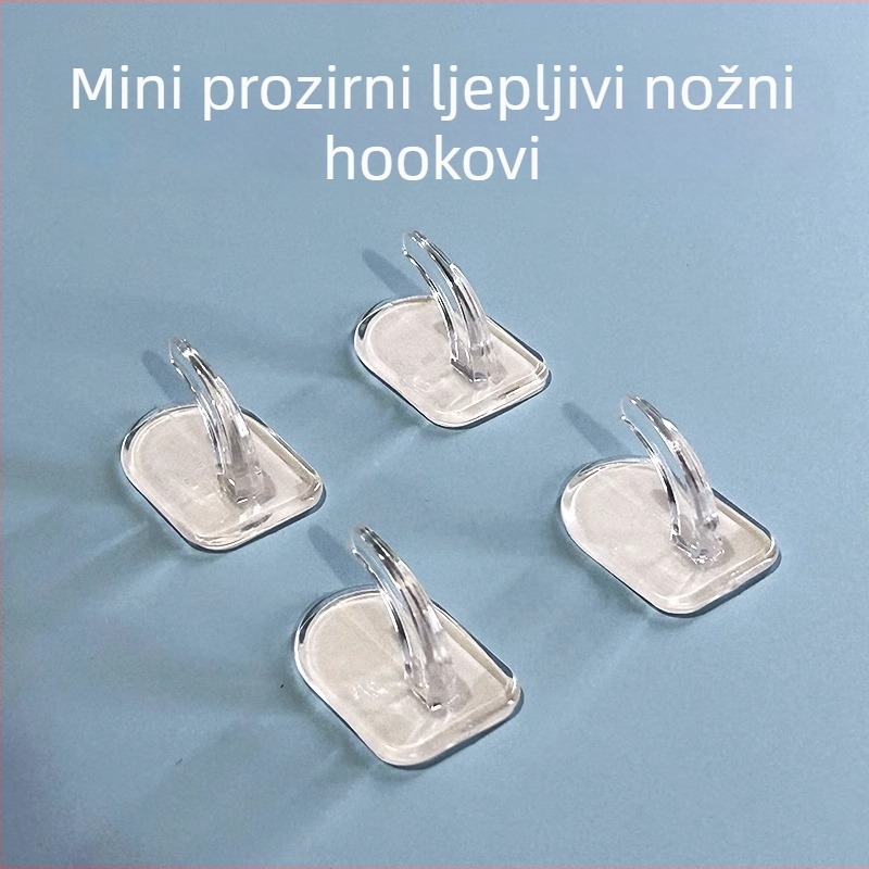 Nevidljive male kukice za kuhinju i dom, snažne ljepilne kukice bez bušenja, s usisnim čašicama, prozirne