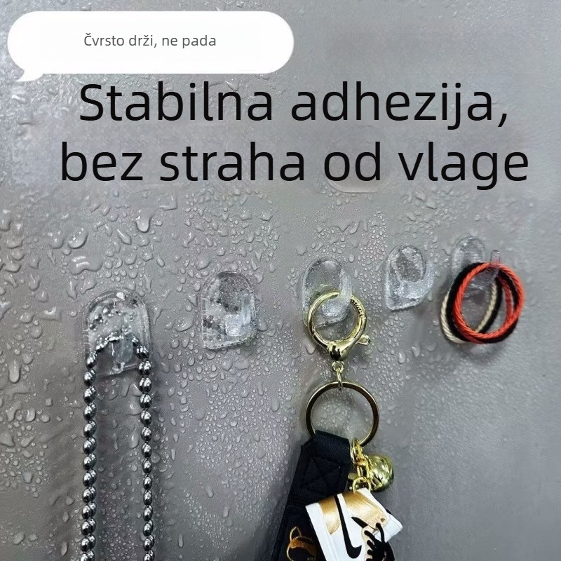 Nevidljive male kukice za kuhinju i dom, snažne ljepilne kukice bez bušenja, s usisnim čašicama, prozirne