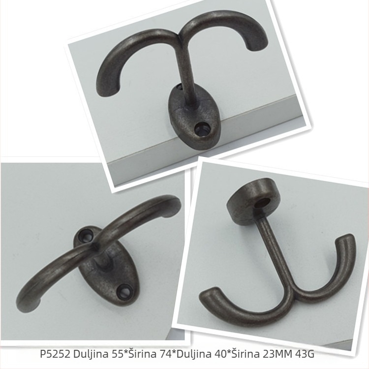 Kuka za odjeću od cinkove legure – antikni stil, jednostavna i dvostruka kuka, klasična ručka, namještajni ukrasni metalni dio, elektroplatirani završetak