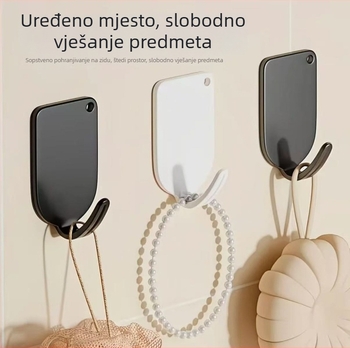 Čvrsta ljepiljna kuka za zid bez bušenja, za vješanje odjeće, pogodna za kuhinjska i kupaonska vrata; jedan kuk; materijal: karbonsko čelik; nosivost do 3 kg