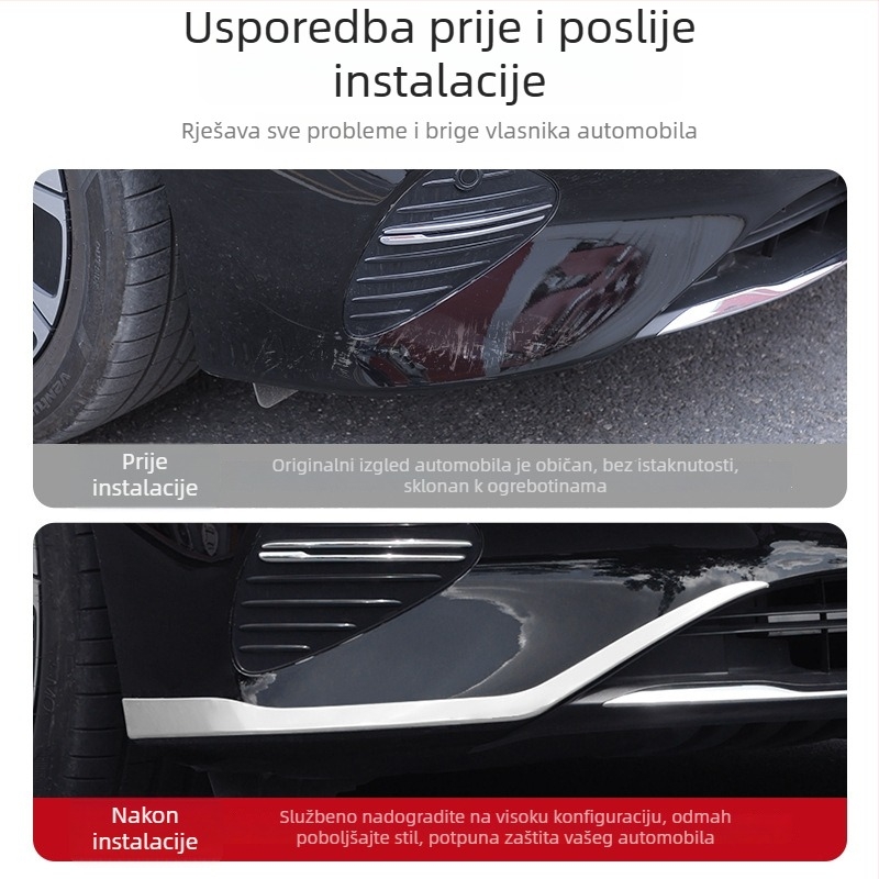 Dekorativne trake prednjeg branika za Mercedes-Benz E-Klasu (E300L/E260L), zaštita od sudara i ogrebotina – vanjski dodaci