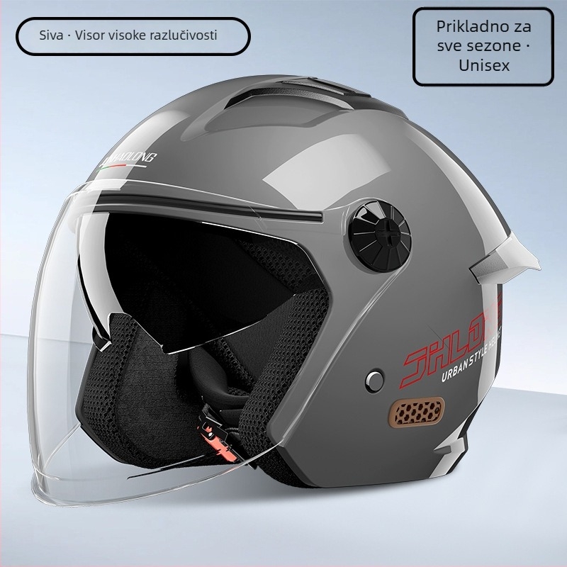 Kaciga za električni motocikl — ABS, 3C potvrda (Gb811-2022b), polu-lice kaciga, odrasli, sve sezone