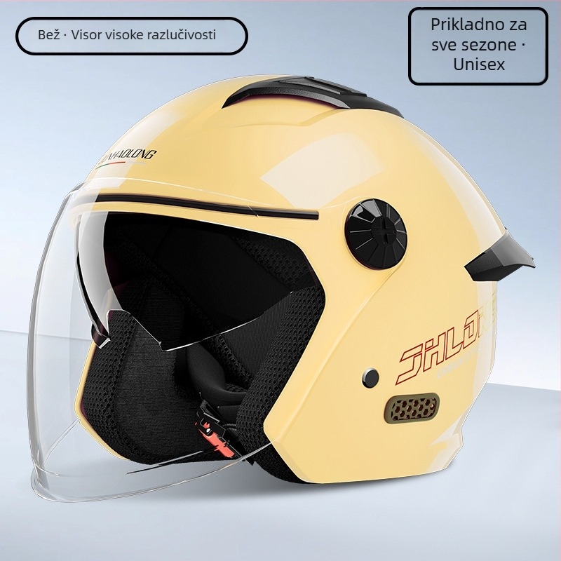 Kaciga za električni motocikl — ABS, 3C potvrda (Gb811-2022b), polu-lice kaciga, odrasli, sve sezone