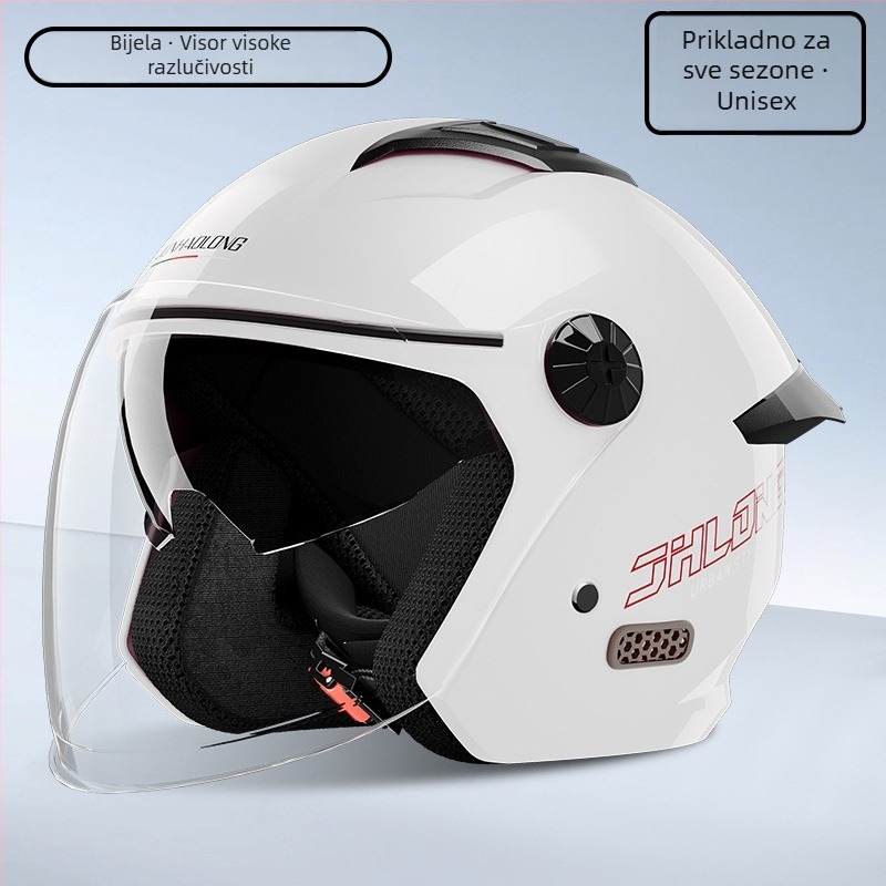Kaciga za električni motocikl — ABS, 3C potvrda (Gb811-2022b), polu-lice kaciga, odrasli, sve sezone