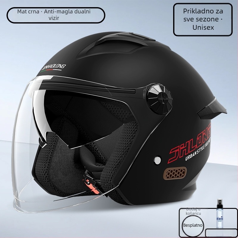Kaciga za električni motocikl — ABS, 3C potvrda (Gb811-2022b), polu-lice kaciga, odrasli, sve sezone
