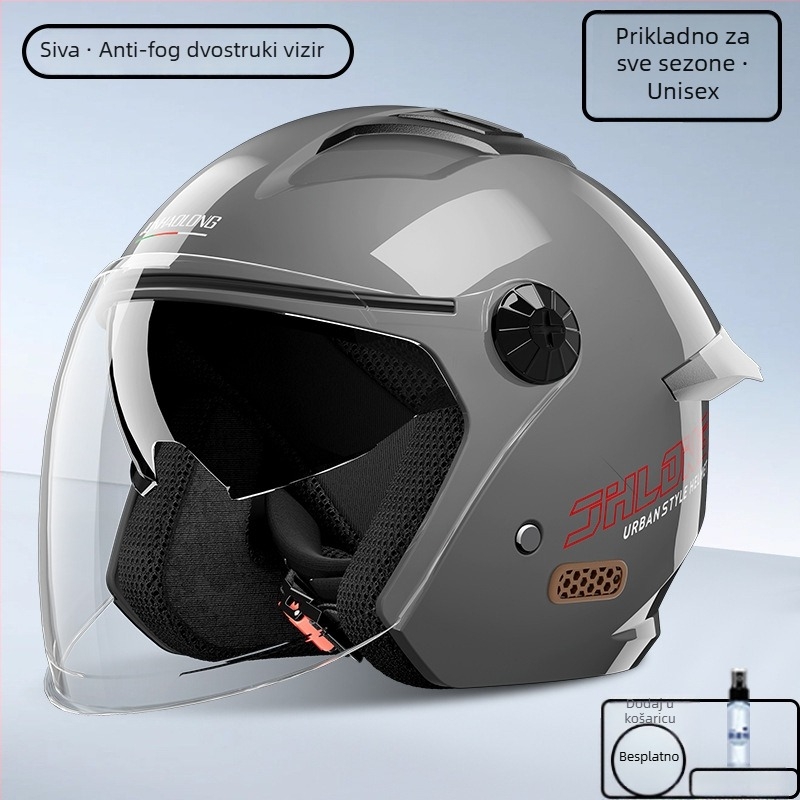 Kaciga za električni motocikl — ABS, 3C potvrda (Gb811-2022b), polu-lice kaciga, odrasli, sve sezone