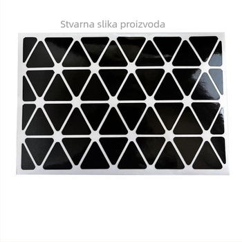 Retro crne trokutaste reflektirajuće naljepnice za kacigu i bicikl, otporne na ogrebotine, ljepila, geometrijski uzorak
