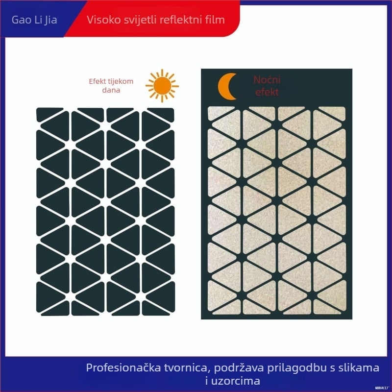 Retro crne trokutaste reflektirajuće naljepnice za kacigu i bicikl, otporne na ogrebotine, ljepila, geometrijski uzorak