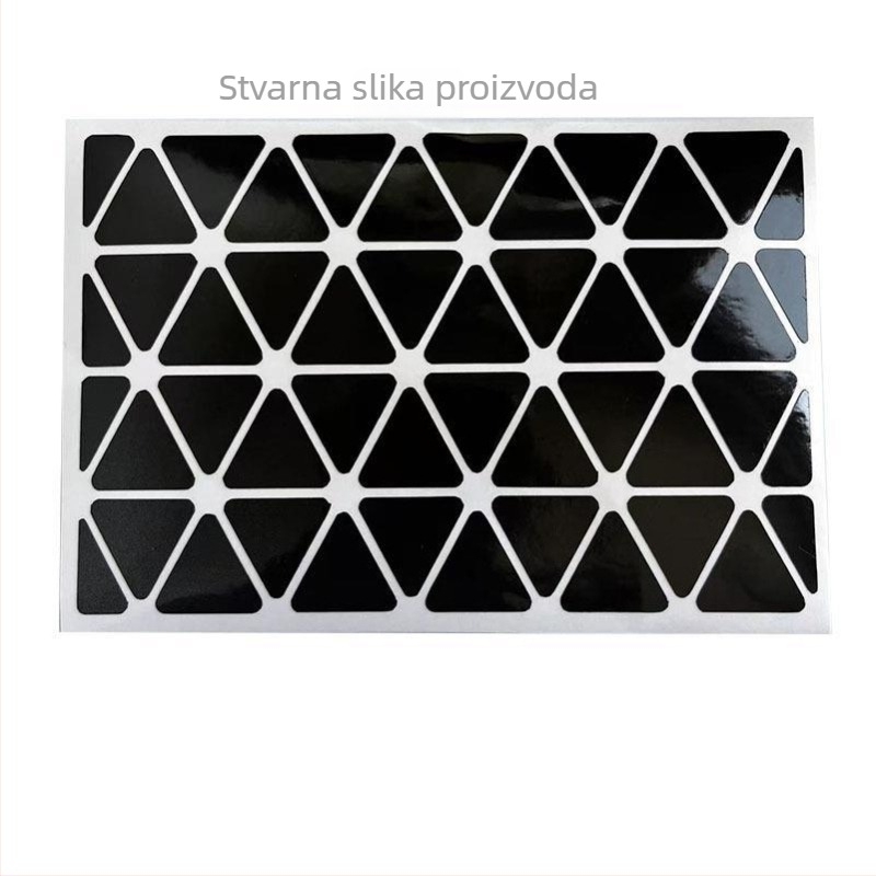 Retro crne trokutaste reflektirajuće naljepnice za kacigu i bicikl, otporne na ogrebotine, ljepila, geometrijski uzorak