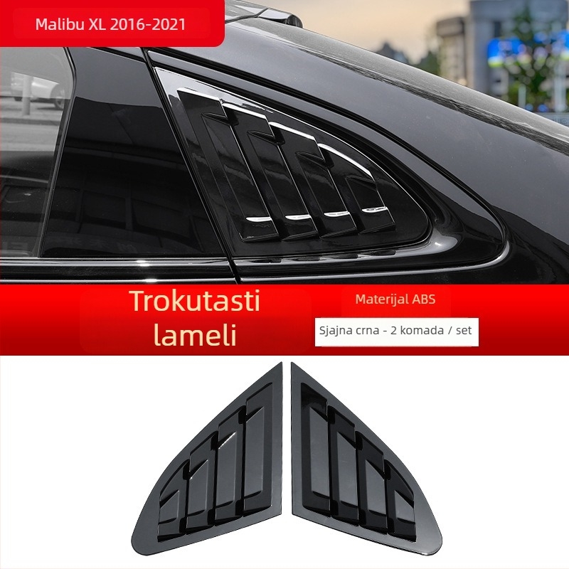 Vanjska modifikacija Chevrolet Malibu XL 2016-2022 — ABS stražnje staklo trokutne žaluzije s Shark Gill dekorativnim patchom
