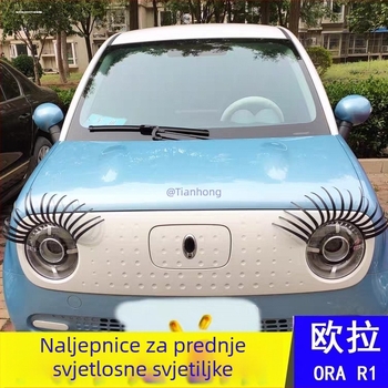 Reflektivna automobilska naljepnica – par dekorativnih trepavica, usisna čaša za postavljanje, marka Qirui, materijal: naljepnice