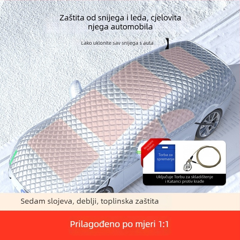 Univerzalni zimski pokrivač za automobil, zaštita prednjeg stakla od mraza, produženi dizajn, minimalistički stil, debeli materijal