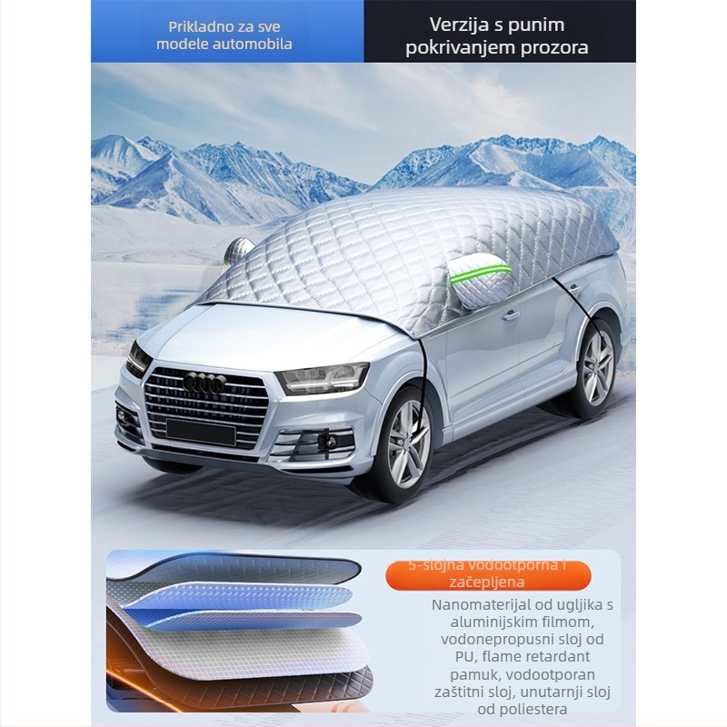 Univerzalni zimski pokrivač za automobil, zaštita prednjeg stakla od mraza, produženi dizajn, minimalistički stil, debeli materijal