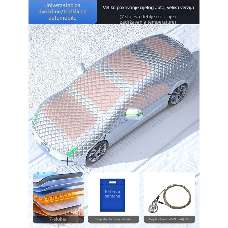 Univerzalni zimski pokrivač za automobil, zaštita prednjeg stakla od mraza, produženi dizajn, minimalistički stil, debeli materijal