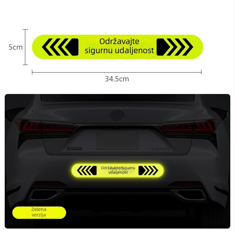 Honghe reflektirajuće upozoravajuće naljepnice za stražnji dio automobila, PET/PVC, montaža ljepilom, bez uzorka