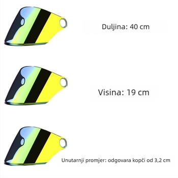 Štit za lice za kacigu motocikla - antifog, UV zaštita, univerzalni prednji stakleni štit