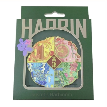 Prozirna kutija za pakiranje magnetskih hladnjaka s kukicama i mini unutarnjom ladicom, bijela kartonska kutija, papir 350 g, prilagođeni tisak logotipa