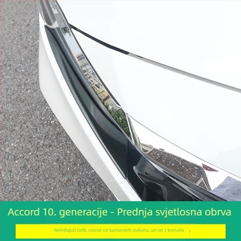Dekorativna traka za prednje svjetlo Honda Accord 10. generacije – samoljepljiva folija, jednobojni uzorak, ugradnja ljepilom, bez prilagodbe