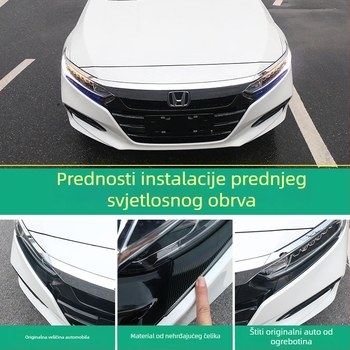 Dekorativna traka za prednje svjetlo Honda Accord 10. generacije – samoljepljiva folija, jednobojni uzorak, ugradnja ljepilom, bez prilagodbe