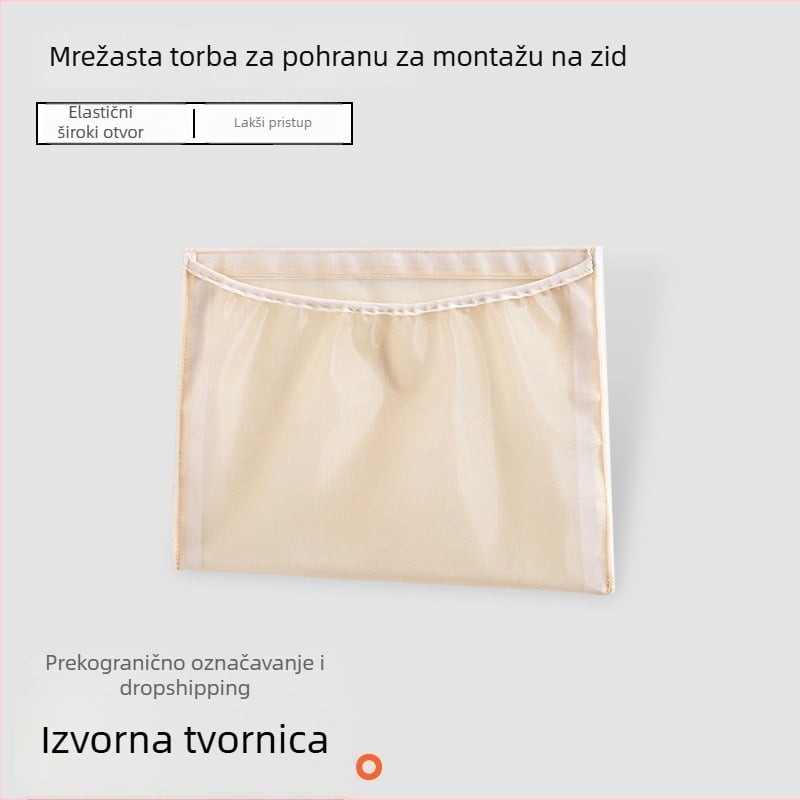 Visokokapacitetni mrežasti organizator za auto i kuhinju, zidni držač, s Velcro džepom