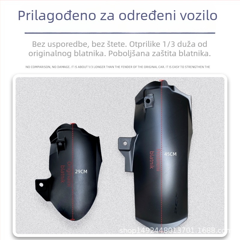 Prošireni blatnik za Honda PCX160/ADV160 — plast, PP blatnik, prilagodba dostupna
