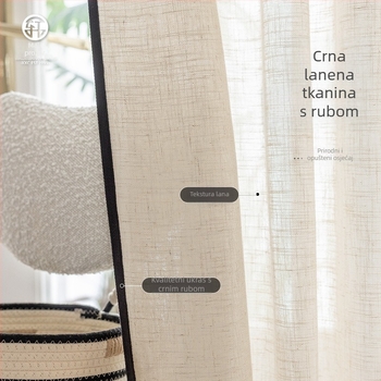 Poliesterska zavjesa u japanskom stilu, prozirna, dekorativna za dnevni boravak, ured, restoran i hodnik