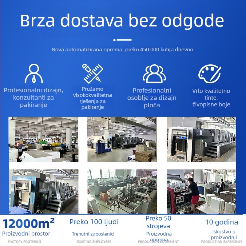 Prilagodljiva kutija za pakiranje magnetskog magneta za frižider s prozorom i kukom – PVC prozor, papir 350 g, tisak logotipa (offset, sitotisak, reljef, UV)