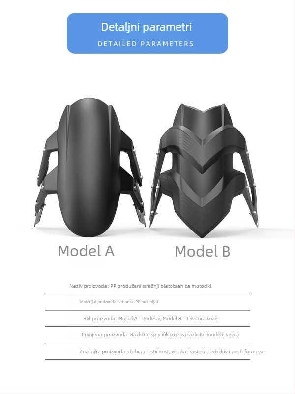 Zadnji blatnik za motocikl NK150 — plastični, model Dnb, proizvodni kod 630723036502